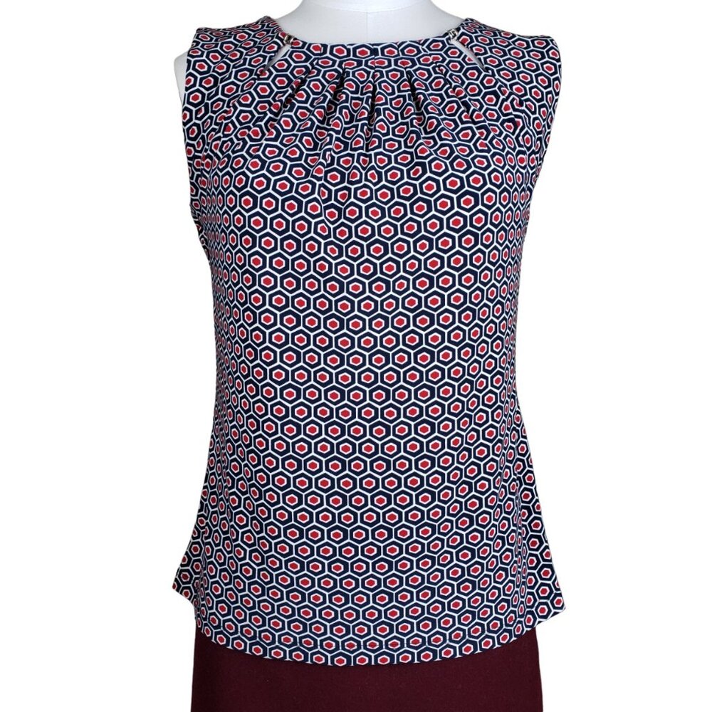 Tommy Hilfiger Pleated Neckline Sleeveless Top M Excellent Condition